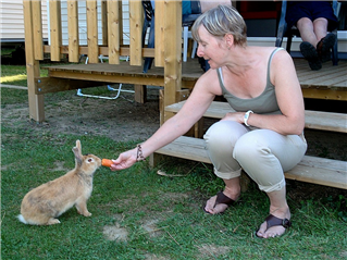 Lynn with rabbit