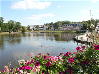 Hotel across the lake